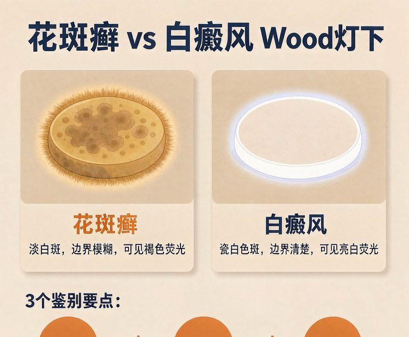 长沙硬化性苔藓怎么处理？3个就医与日常要点的皮肤表现与分型特征示意图
